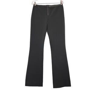 Theory Faux Leather Trim Straight Leg Pants SIZE 8 Black Trousers J4002292